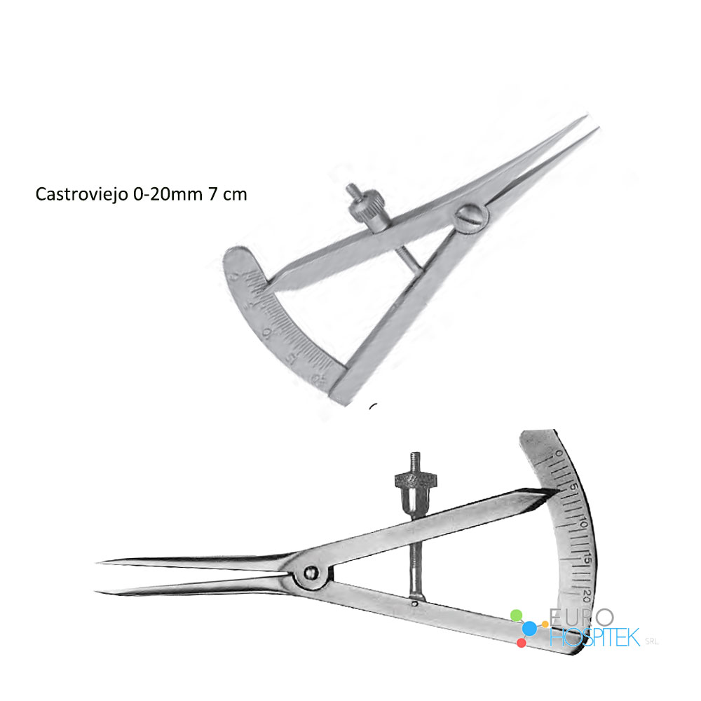 Étrier Coudé Castroviejo Medentra – Jauge De Mesure 0-80 Mm, Pour Orthopédie Et Dentisterie
